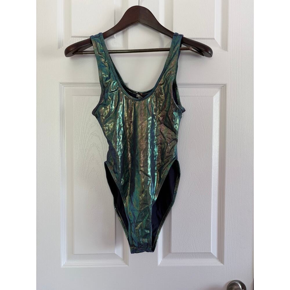 Yandy Metallic Mermaid Bodysuit Iridescent Festival Rave L/XL